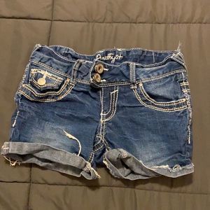 Amethyst Frayed Shortie Shorts